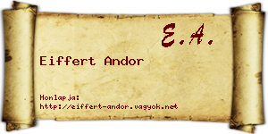 Eiffert Andor névjegykártya